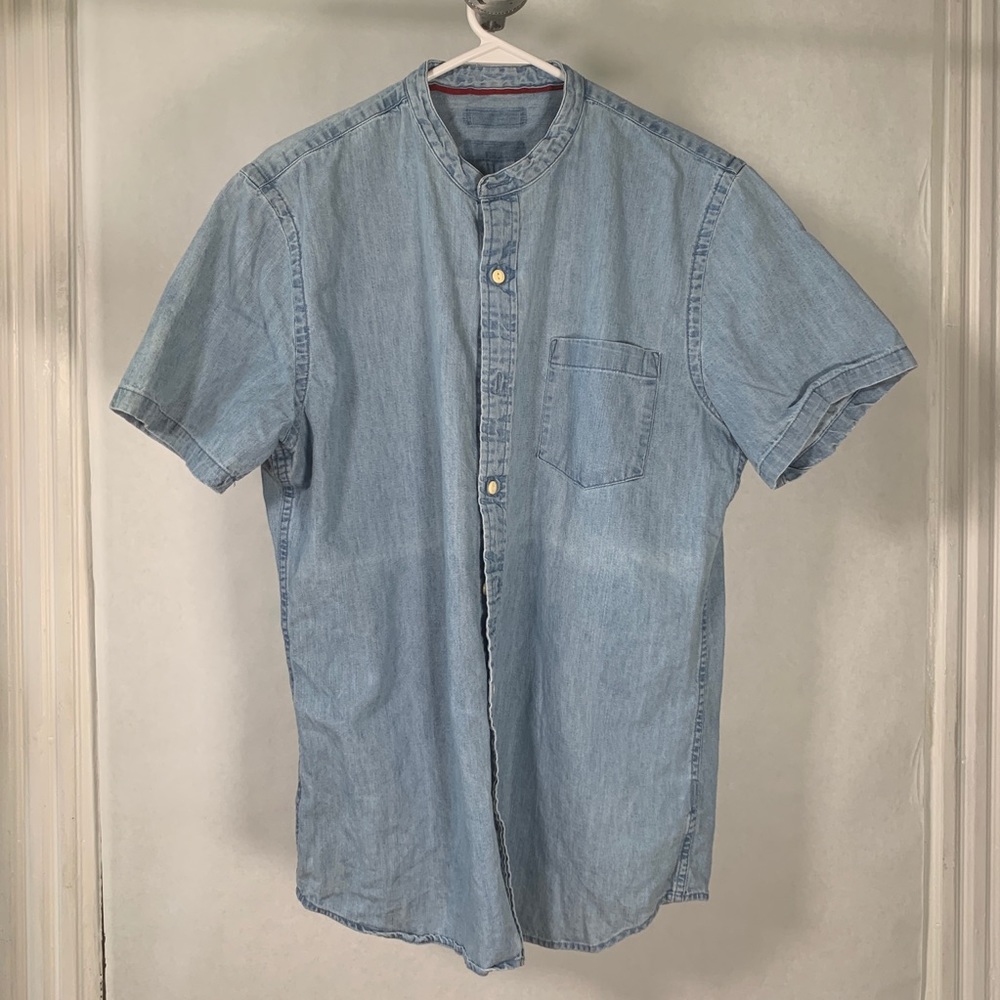 Chambray S/S Button Down Shirt L